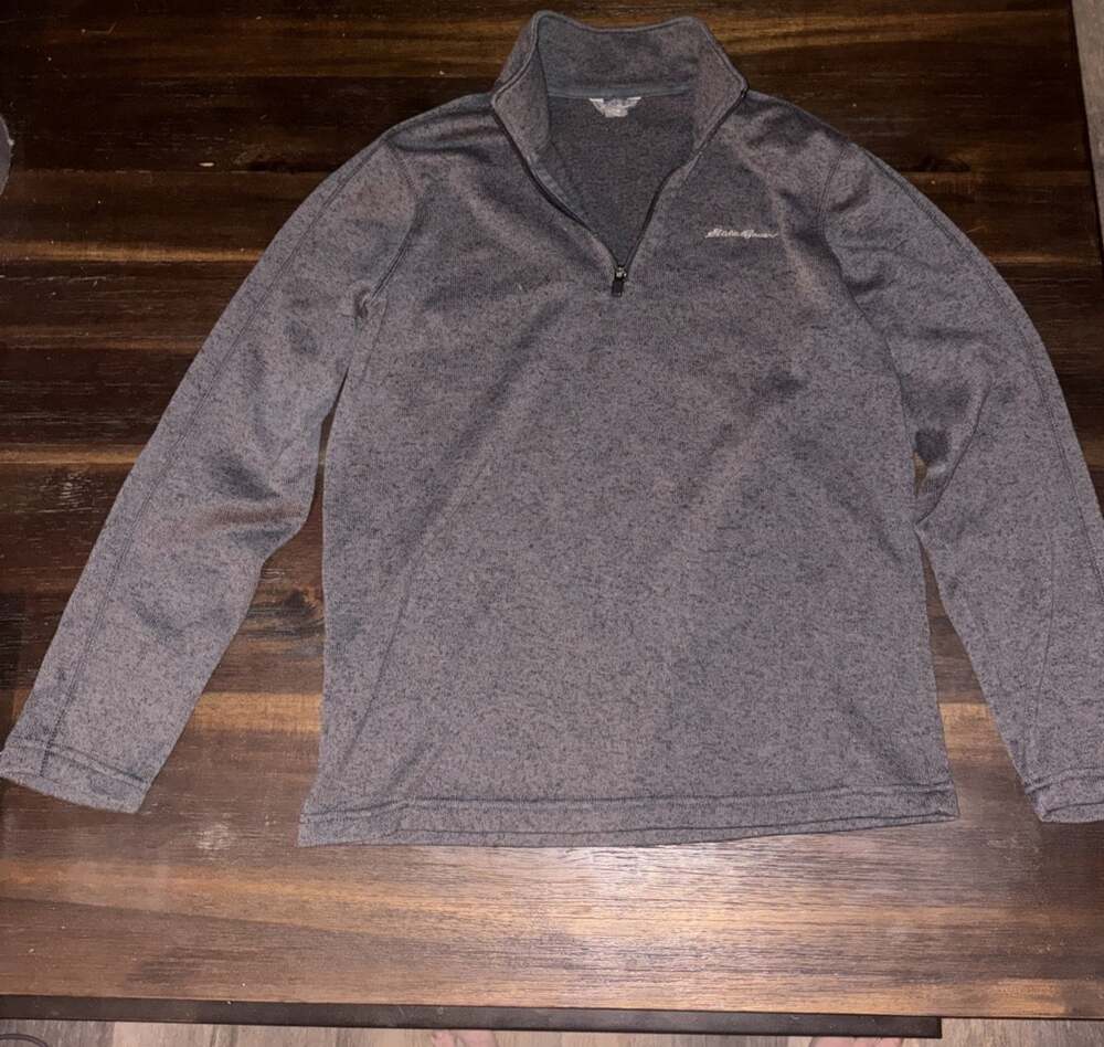 Eddie Bauer Radiator Fleece 1/4 Zip Pullover Mens M Charcoal Gray Sweater Fleece
